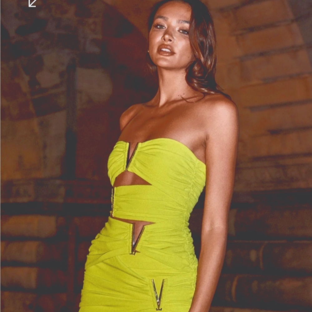 Meshki Victorie V-Hardware Mini Dress